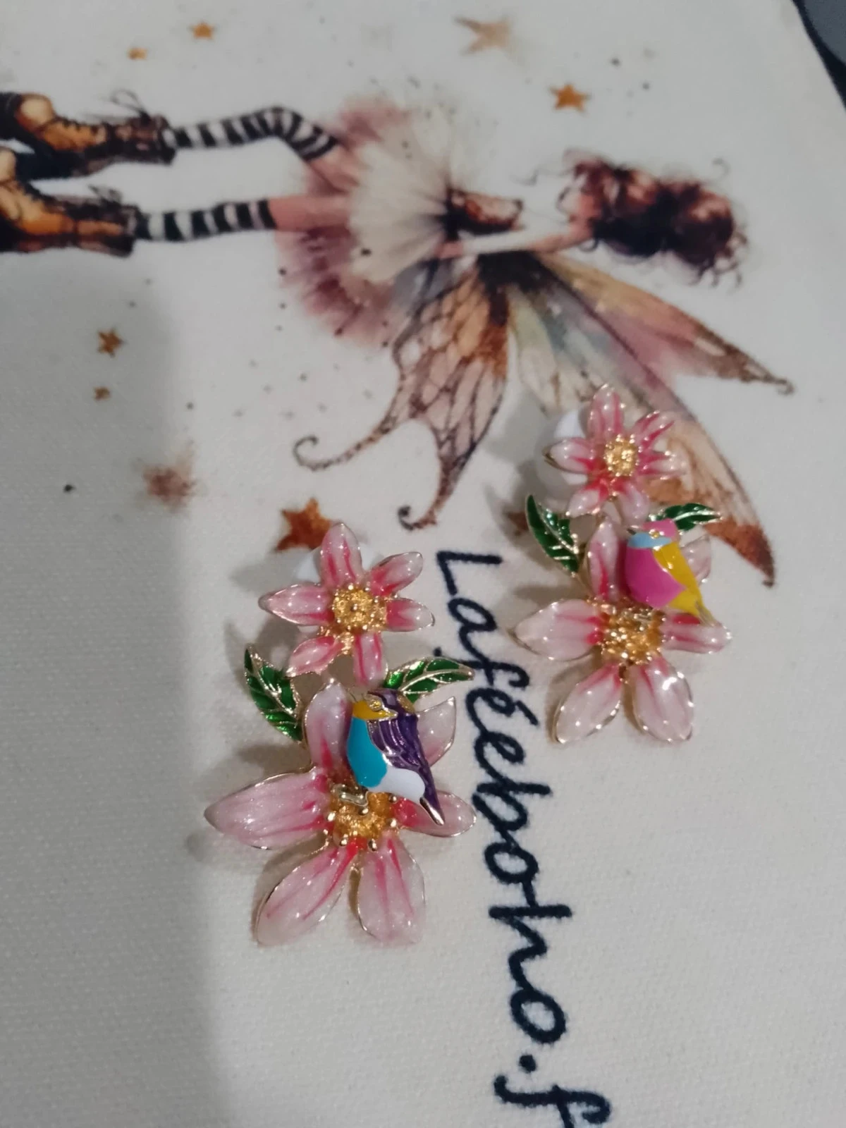 Pendientes de flores y pájaros – photo 2